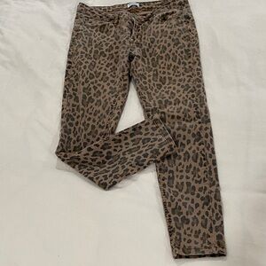 Kensie Brown Leopard Print Ankle Jeans